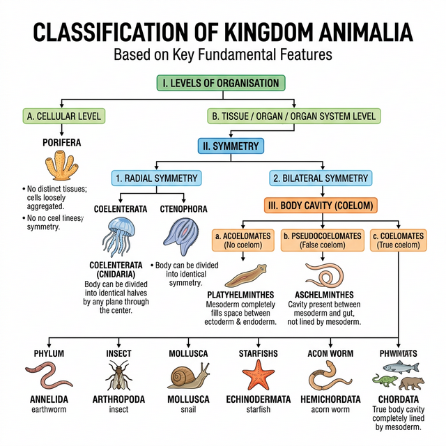 Animal Kingdom Phyla Hierarchy