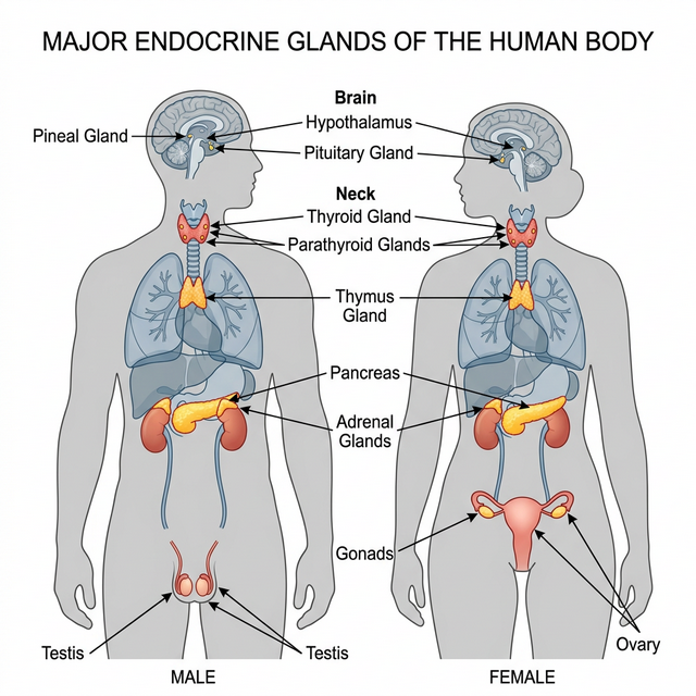 Diagram of Human Endocrine Glands