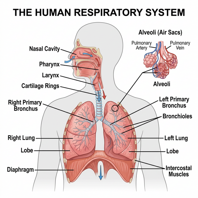 Diagram of Human Respiratory System